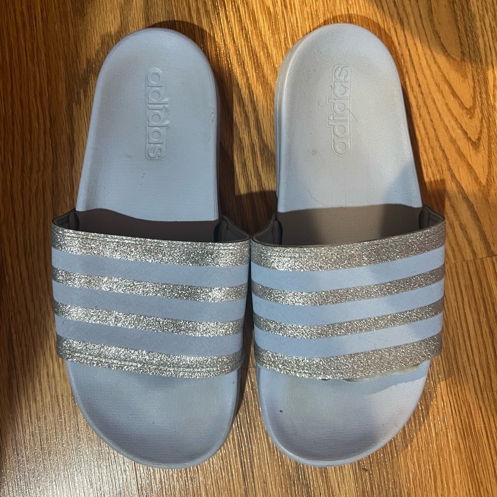 Sparkly Adidas Slides